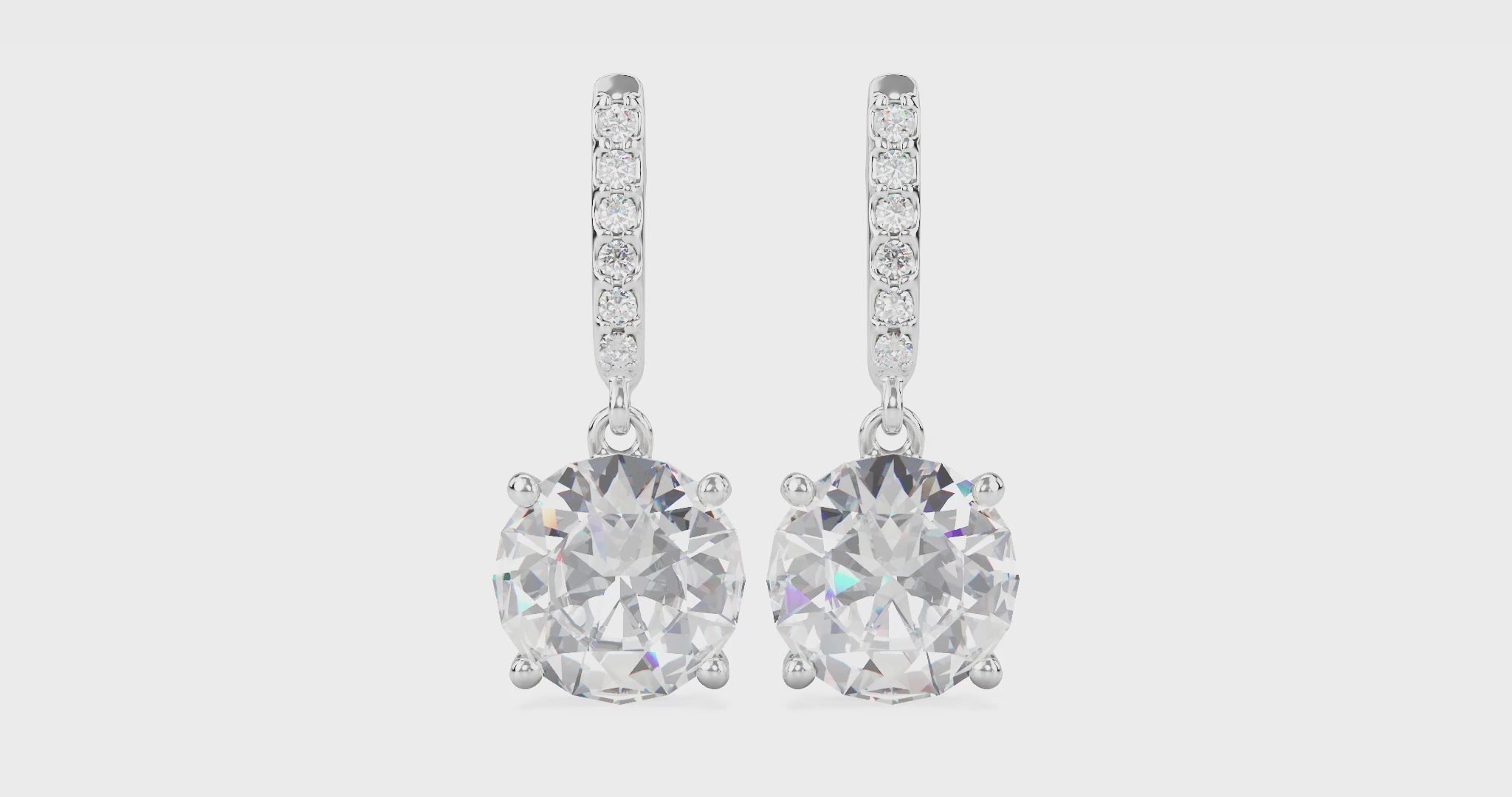 2 Carat Solitaire Drop Lab Diamond J Hoop Earrings – Carat Spark